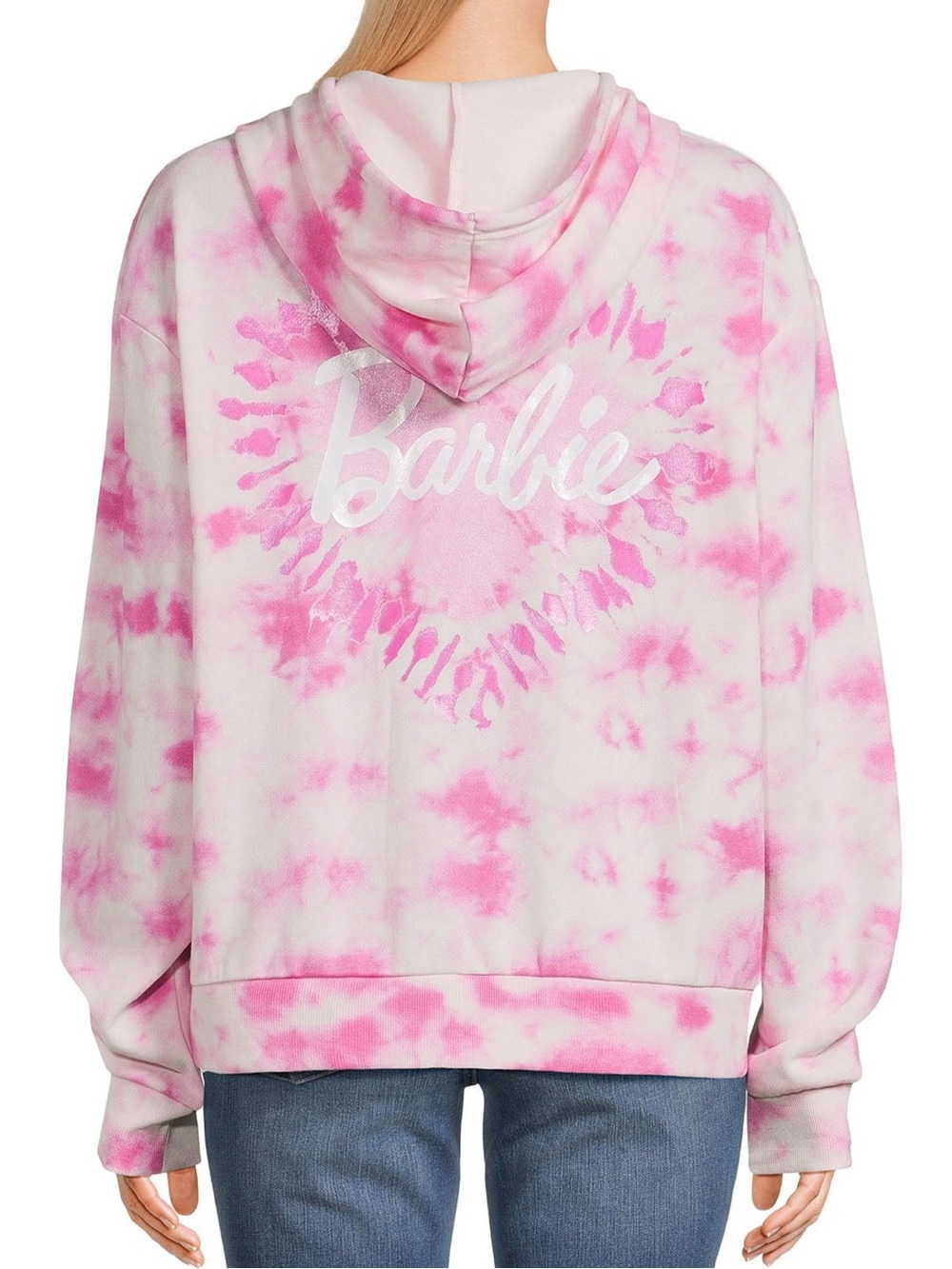 Barbie Pink Tie Dye Zip Up Hoodie Sweatshirt, XXL NWOT